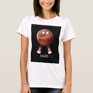 Planet Mars und Sterne T-Shirt