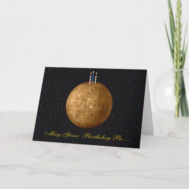 Planet Mercury Birthday Card Karte (Vorderseite)