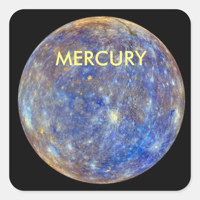 PLANET MERCURY QUADRATISCHER AUFKLEBER (Vorderseite)