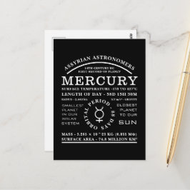 Planet Merkur - detailliertes Astronomiesymbol Postkarte