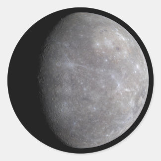Planet Merkur im Weltraum Runder Aufkleber