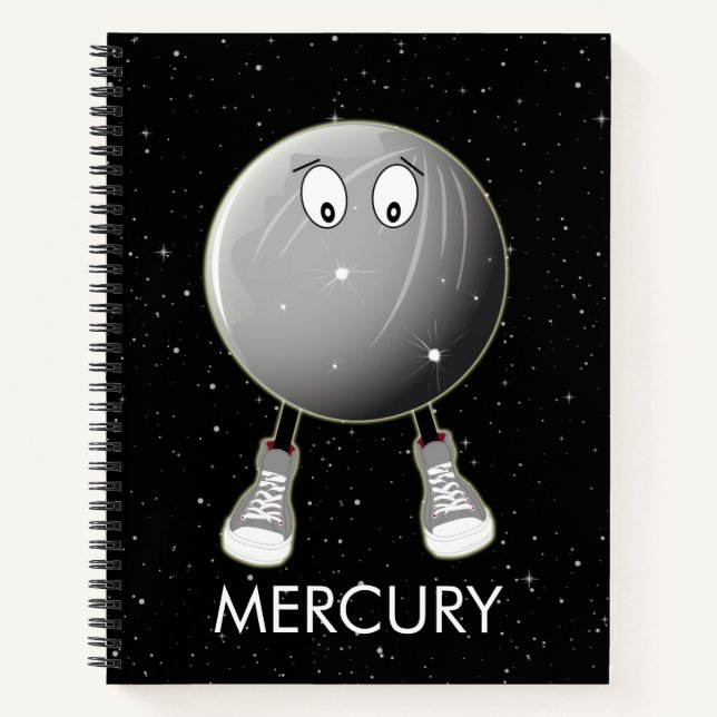 Planet Merkur & Stars Notizbuch (Vorderseite)