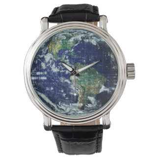 Planet Mother Earth Globe Geometric Grid World Art Armbanduhr