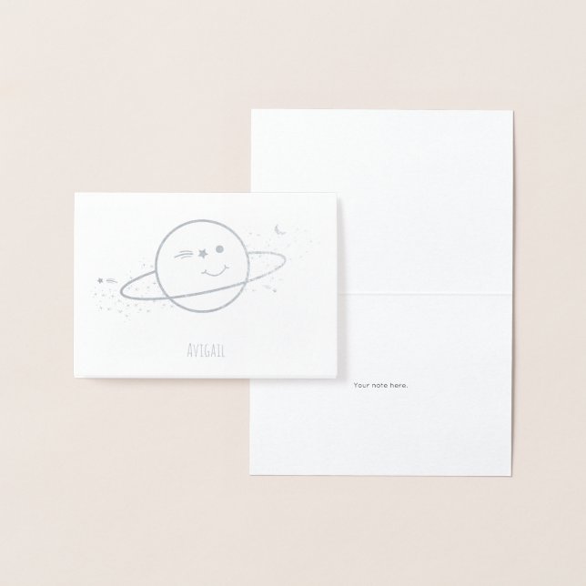 Planet Name Stationery Folienkarte (Anzeige)
