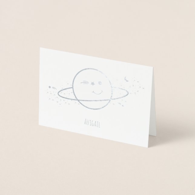Planet Name Stationery Folienkarte (Vorderseite)