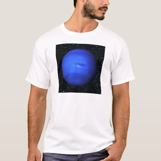 PLANET NEPTUN mit Stern-Hintergrund (Sonnensystem) T-Shirt (Vorderseite)