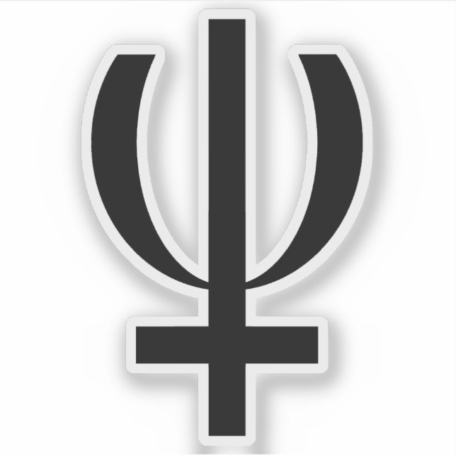 Planet-Neptun-Symbol (schwarz) Aufkleber (Vorderseite)