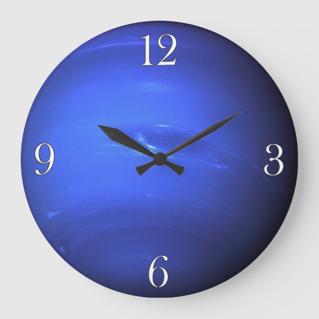 Planet Neptune Astronomie liebt Wall Clock Große Wanduhr (Vorderseite)