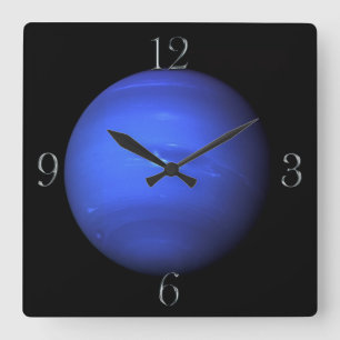 Planet Neptune Astronomie liebt Wall Clock Quadratische Wanduhr