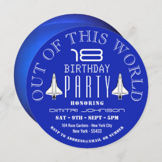 Planet Neptune, Space Shuttle Geburtstagsparty Einladung