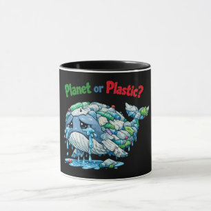 Planet oder Plastik? Rette den Ozean-Wal. Tasse