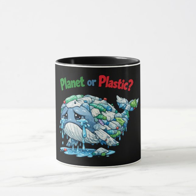 Planet oder Plastik? Rette den Ozean-Wal. Tasse (Zentrum)