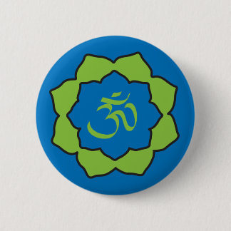 Planet OM blaues/grünes OM Lotus Button