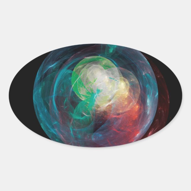 Planet Ovaler Aufkleber (Vorderseite)