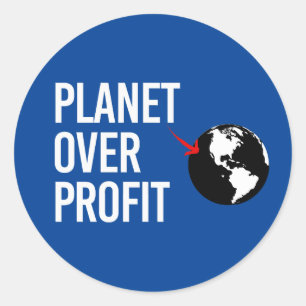 Planet-over-Profit Runder Aufkleber
