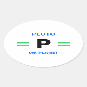 Planet-PLUTO-Aufkleber (4) Ovaler Aufkleber