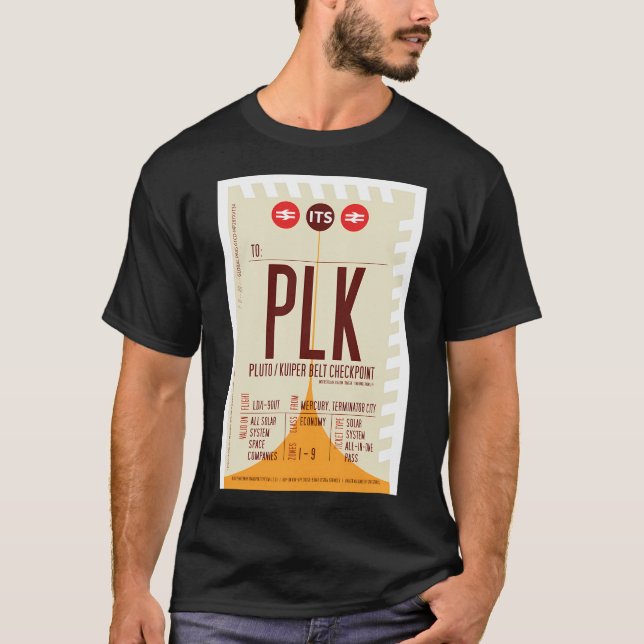 Planet Pluto Boarding Pass (Interplanetar S T-Shirt (Vorderseite)