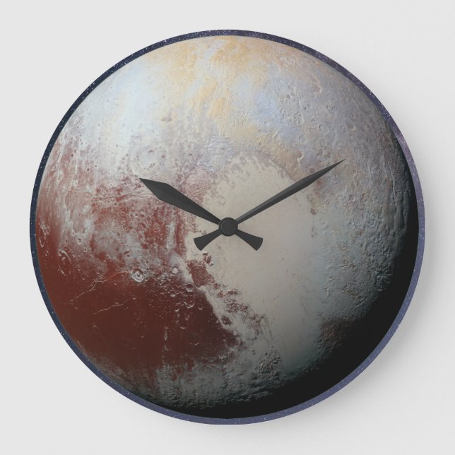 Planet Pluto Große Wanduhr (Vorderseite)