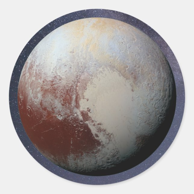 Planet Pluto Klassischer Rundaufkleber Runder Aufkleber (Vorderseite)