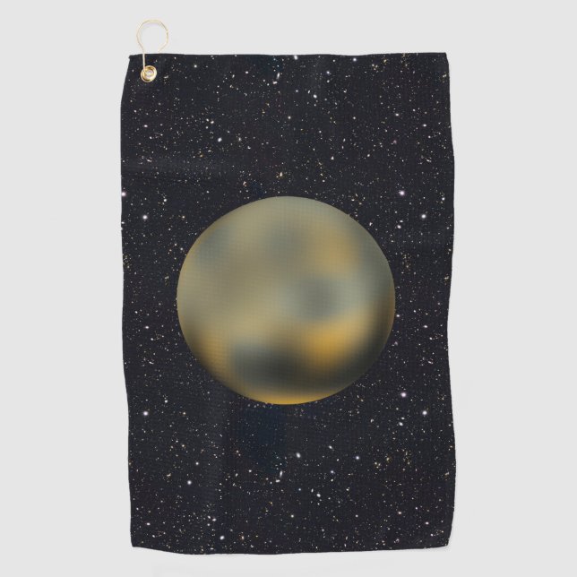 Planet Pluto Starry Sky Golfhandtuch (Vorderseite)
