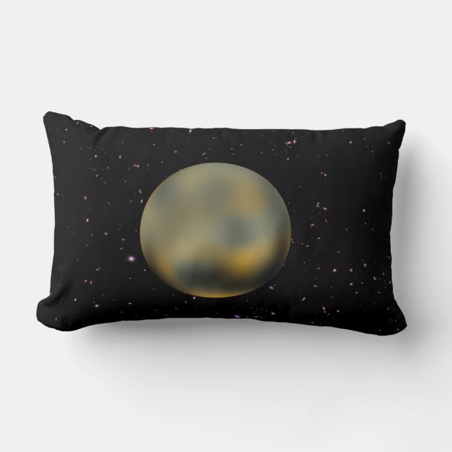Planet Pluto Starry Sky Lumbar Pillow Lendenkissen (Vorderseite)