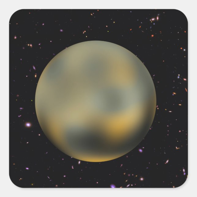 Planet Pluto Starry Sky Square Stickers (Vorderseite)