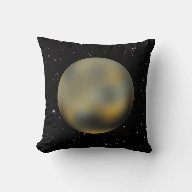 Planet Pluto Starry Sky Throw Kissen (Vorderseite)