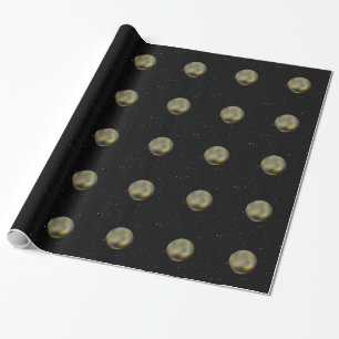 Planet Pluto Starry Sky Wrapping Paper Geschenkpapier