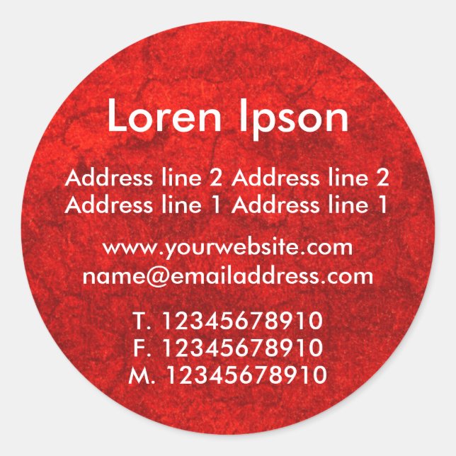 Planet Red Business / Profil Runder Aufkleber (Vorderseite)