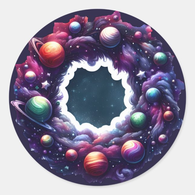 Planet Ring Galaxy Sticker (Vorderseite)