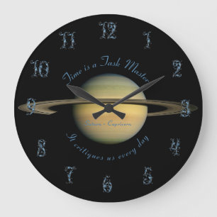 Planet Saturn Astronomie Capricorn New Age Große Wanduhr