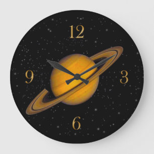 Planet Saturn Astronomie-Liebhaber Wall Clock Große Wanduhr