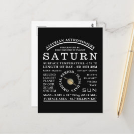 Planet Saturn Detaillierte Astronomie Postkarte