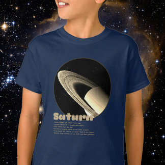 Planet Saturn mit Ringen und Fakten T-Shirt