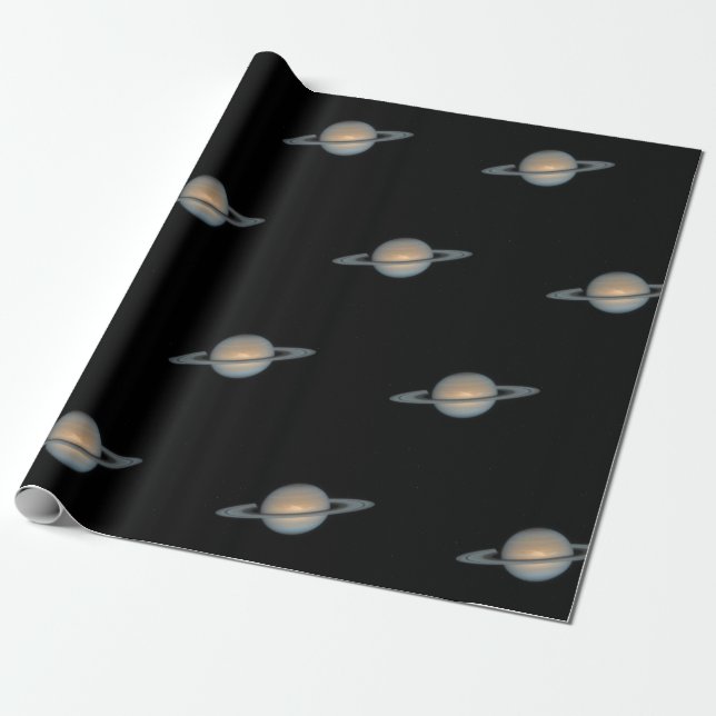 Planet Saturn mit Ringmuster Geschenkpapier (Ungerollt)
