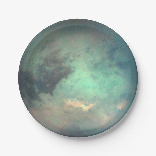 Planet Saturn Mondtian Pappteller (Vorderseite)