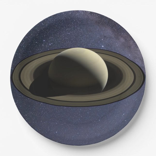 Planet Saturn Pappteller (Vorderseite)