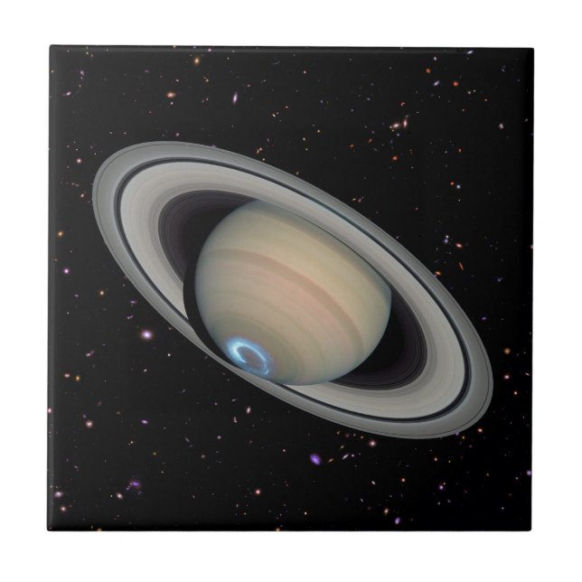 Planet Saturn Starry Sky Fliese (Vorderseite)