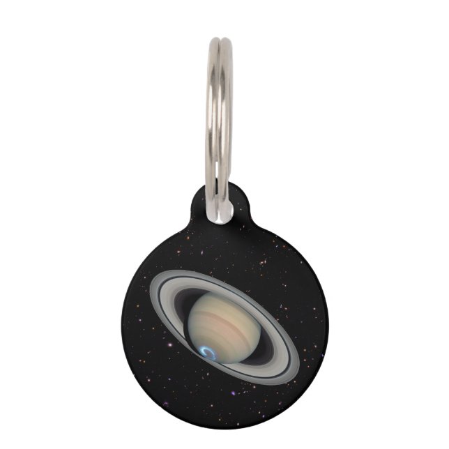Planet Saturn Starry Sky Haustiermarke (Vorderseite)
