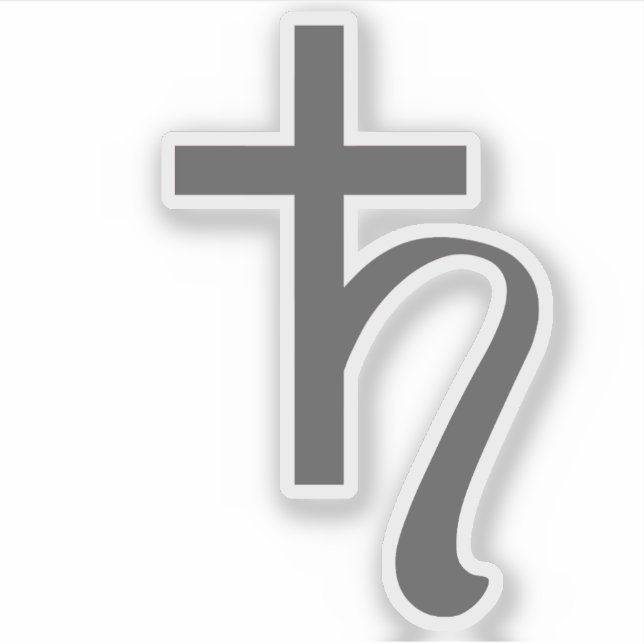 Planet Saturn Symbol (grau) Aufkleber (Vorderseite)