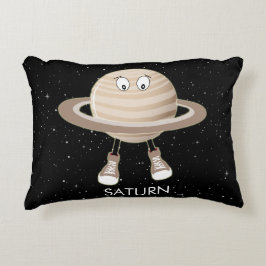 Planet Saturn und Sterne Dekokissen