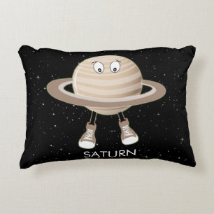 Planet Saturn und Sterne Dekokissen