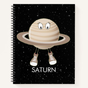Planet Saturn und Sterne Notizbuch