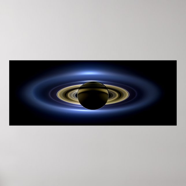 Planet Saturn vor der Sonne Poster (Vorne)