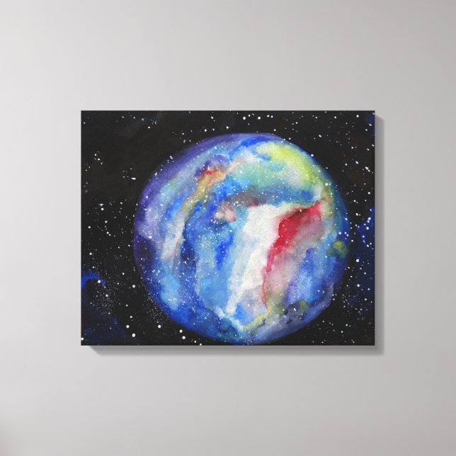Planet Space Stars Single Leinwanddruck (Vorderseite)
