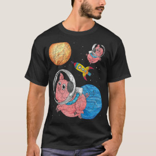Planet Space Travel Rocket Farm Tier Bauer Astr T-Shirt