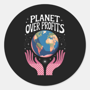 Planet Über Profit Erde Klimawandel Ist Real T Runder Aufkleber