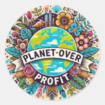 Planet über Profit Sticker