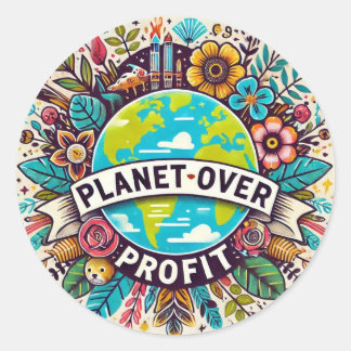 Planet über Profit Sticker