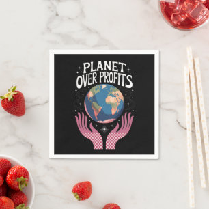 Planet über Profite ist der Klimawandel real Serviette